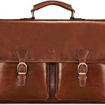 Maxwell Scott | Personalized Mens Luxury Leather 17” Laptop Briefcase Satchel | The Loreto Large | Travel Bag
