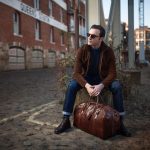 Maxwell Scott | Mens Luxury Leather Large Duffle Bag | The FleroL | Handmade In Italy | Chestnut Tan Brown - Image 9