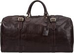 Maxwell Scott | Mens Quality Leather Extra Large Travel Bag | The FleroEL | Handmade In Italy | Chestnut Tan Brown