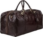 Maxwell Scott | Mens Quality Leather Extra Large Travel Bag | The FleroEL | Handmade In Italy | Chestnut Tan Brown - Image 5