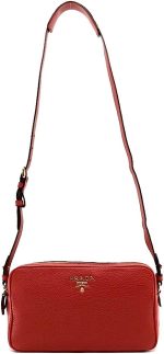 Prada Women's Red Vitello Phenix Leather Crossbody Handbag 1BH079 - Image 3