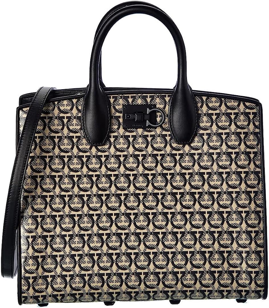 251102112556916_1 SALVATORE FERRAGAMO Studio Box Monogram Print Tote Bag - Image 1