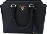 Prada Women's Medium Saffiano Leather Shoulder Tote Handbag 1BA113 - Image 2