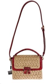 Dolce & Gabbana Beige Straw Greta Red Snakeskin Bag - Image 2