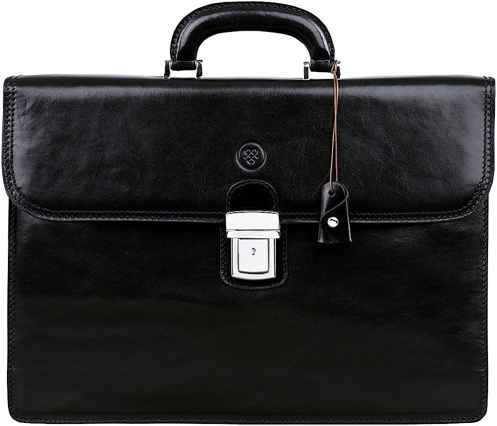 251210143447340_1 Maxwell Scott | Personalized Mens Quality Leather 17" Laptop 3 Section Briefcase | The Paolo Large | Travel Bag - Image 1