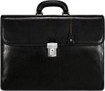 Maxwell Scott | Personalized Mens Quality Leather 17" Laptop 3 Section Briefcase | The Paolo Large | Travel Bag - Image 2