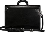 Maxwell Scott | Personalized Mens Quality Leather 17" Laptop 3 Section Briefcase | The Paolo Large | Travel Bag - Image 5