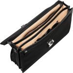 Maxwell Scott | Personalized Mens Quality Leather 17" Laptop 3 Section Briefcase | The Paolo Large | Travel Bag - Image 6