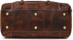 ZLXDP Leather Men's Travel Bag with Shoe Pocket 20 Inch Big Capacity Vintage Leather Weekend Messenger Bag - Image 3