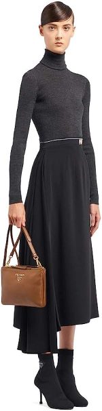 Prada Women's Brown Vitello Phenix Leather Crossbody Handbag Bag 1BH046, Medium - Image 3