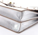 Fendi Kan I Metallic Silver Calfskin Scalloped Studded Small Shoulder Bag 8M0381 - Image 5