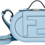 FENDI O'Lock Baby Blue Leather Mini Crossbody Bag
