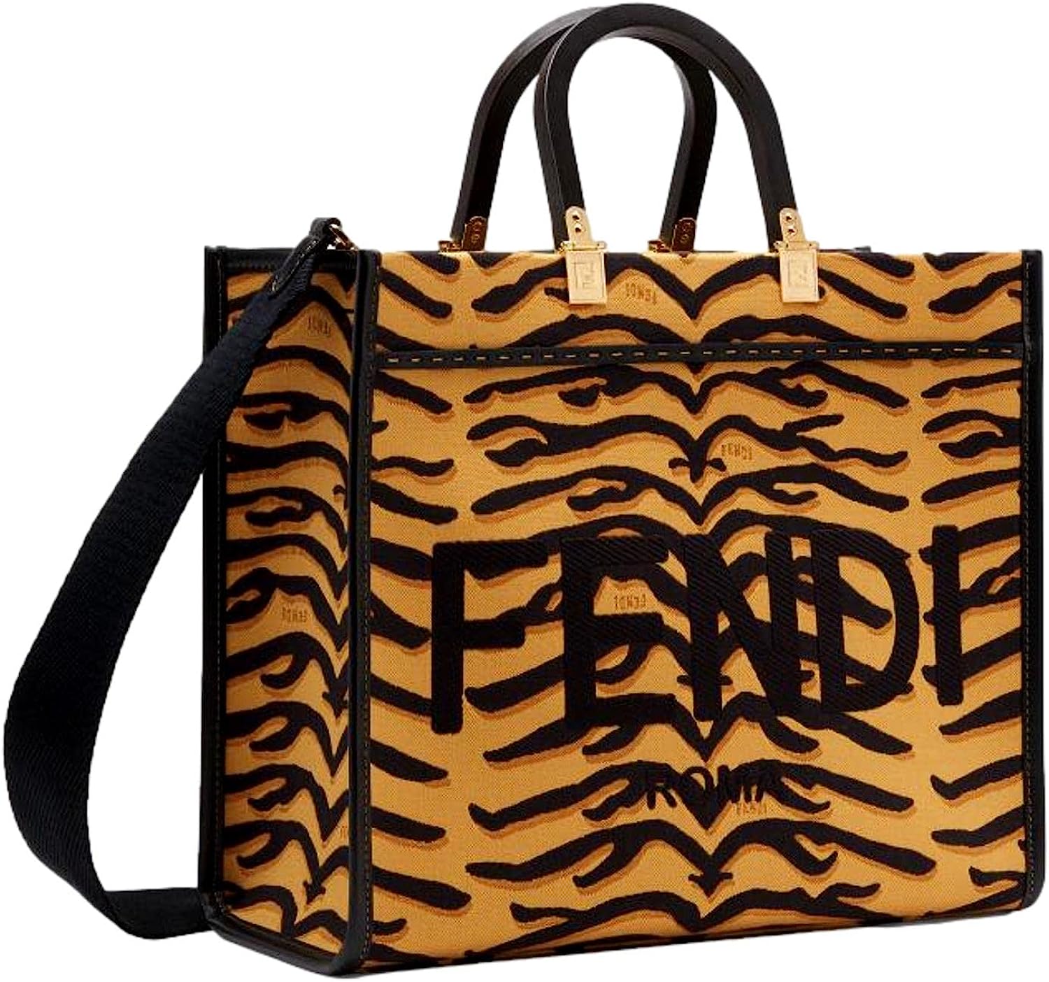 251228015844315_1 FENDI Womens Sunshine Tiger Canvas Tote 8BH386 - Image 1