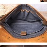 DLOETT Crazy Horse Leather Handbag Men's Travel Messenger Bag Men's Messenger Bag Laptop Bag - Image 4