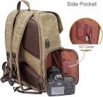 SXDS Photography Retro Waterproof Batik Canvas Backpack W USB Port Fit 15.6inch Laptop Men Camera Bag Carry Case (Color : Gray, Size : 28 * 16 * 43cm) - Image 4