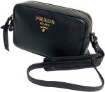 Prada Black Vitello Phenix Leather Shoulder Camera Bag 1BH103 - Image 5