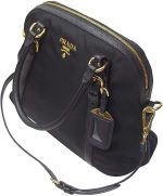 Prada Womens Tessuto Nylon Saffiano Leather Black Handbag 1BB013 - Image 2