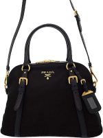Prada Womens Tessuto Nylon Saffiano Leather Black Handbag 1BB013 - Image 8