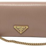 Prada Cipria Beige Vitello Move Leather Chain Wallet Crossbody Bag 1BP021