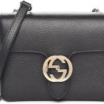Gucci Interlocking BLACK Marmont Leather Silver Handbag Italy Chain 510304 NEW