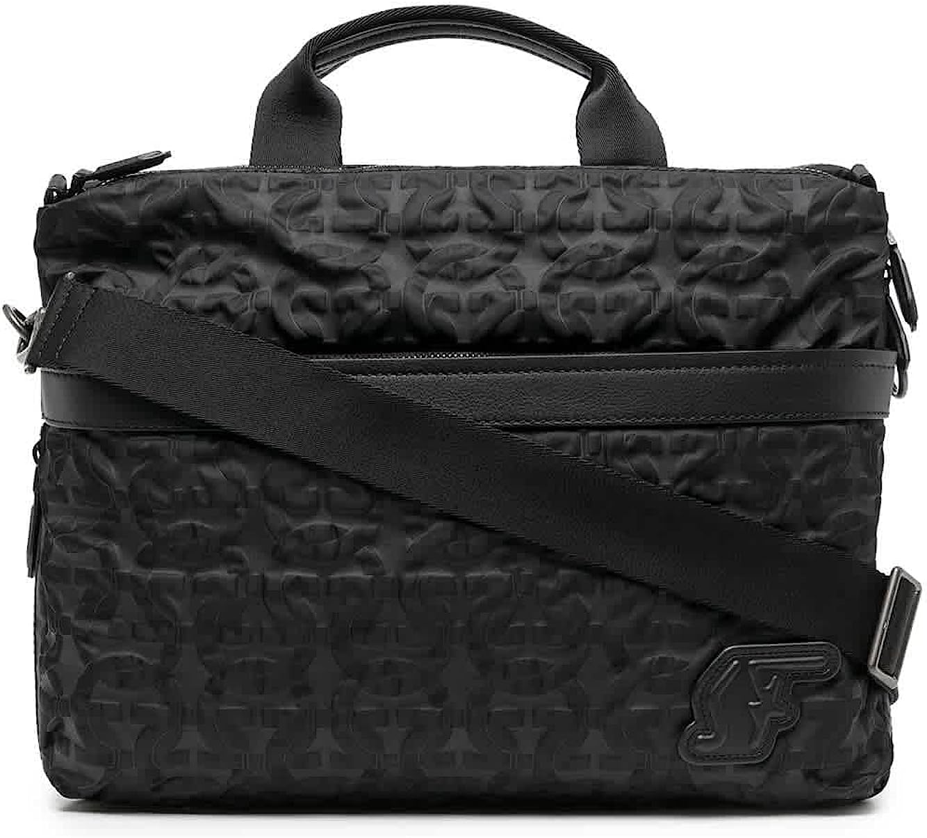 260105035600304_1 SALVATORE FERRAGAMO Nylon SF Business Bag In Black - Image 1