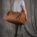 LIUJUN Vintage Men's Travel Bag Geunine Leather Large Capacity Single Shoulder Messenger For 15 Inch Laptop With Shoe Bag - Image 3