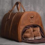LIUJUN Vintage Men's Travel Bag Geunine Leather Large Capacity Single Shoulder Messenger For 15 Inch Laptop With Shoe Bag - Image 6