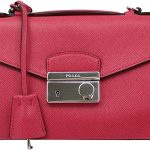 PRADA Pink Saffiano Leather Clutch Bag W/Strap Bt0960 Peonia