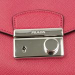 PRADA Pink Saffiano Leather Clutch Bag W/Strap Bt0960 Peonia - Image 4