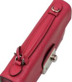 PRADA Pink Saffiano Leather Clutch Bag W/Strap Bt0960 Peonia - Image 5