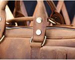 DLOETT Large Men's Crazy Horse Leather Tote Bag Several Pockets Bag Men's Shoulder Bag - Image 6