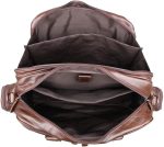 DLOETT Functional Travel Bag Men Leather Tote Bag Business Casual Laptop Shoulder Bag Tote Briefcase - Image 3