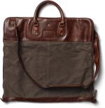 Moore & Giles Gravely Garment Bag Ventile Olive and Titan Milled Brown - Image 2