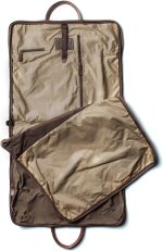 Moore & Giles Gravely Garment Bag Ventile Olive and Titan Milled Brown - Image 3