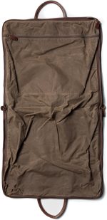 Moore & Giles Gravely Garment Bag Ventile Olive and Titan Milled Brown - Image 4