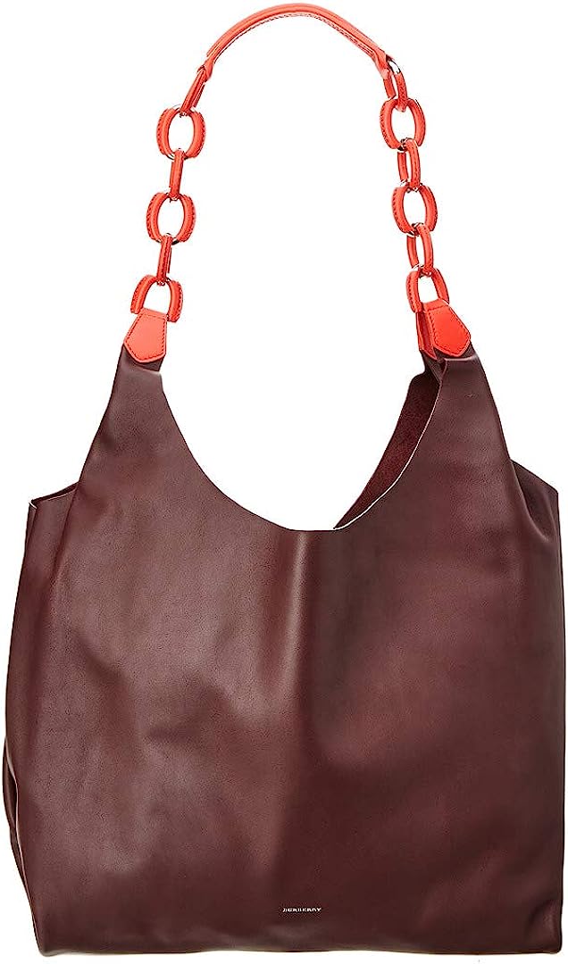 260106101935336_1 BURBERRY Medium Two-tone Leather Shopper In Deep Claret - Image 1
