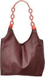 BURBERRY Medium Two-tone Leather Shopper In Deep Claret - Image 2