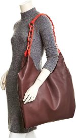 BURBERRY Medium Two-tone Leather Shopper In Deep Claret - Image 3