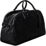 Luxury Leather Luggage Bag - 3 Zipped Sections | The LilianaL | Handcrafted In Italy | Night Black