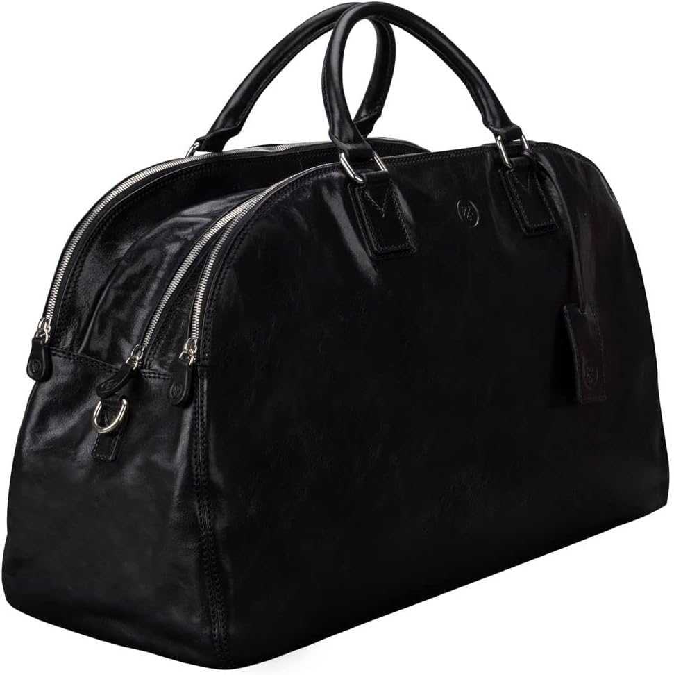 260106101935454_1 Luxury Leather Luggage Bag - 3 Zipped Sections | The LilianaL | Handcrafted In Italy | Night Black - Image 1