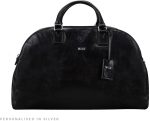 Luxury Leather Luggage Bag - 3 Zipped Sections | The LilianaL | Handcrafted In Italy | Night Black - Image 2