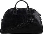 Luxury Leather Luggage Bag - 3 Zipped Sections | The LilianaL | Handcrafted In Italy | Night Black - Image 4