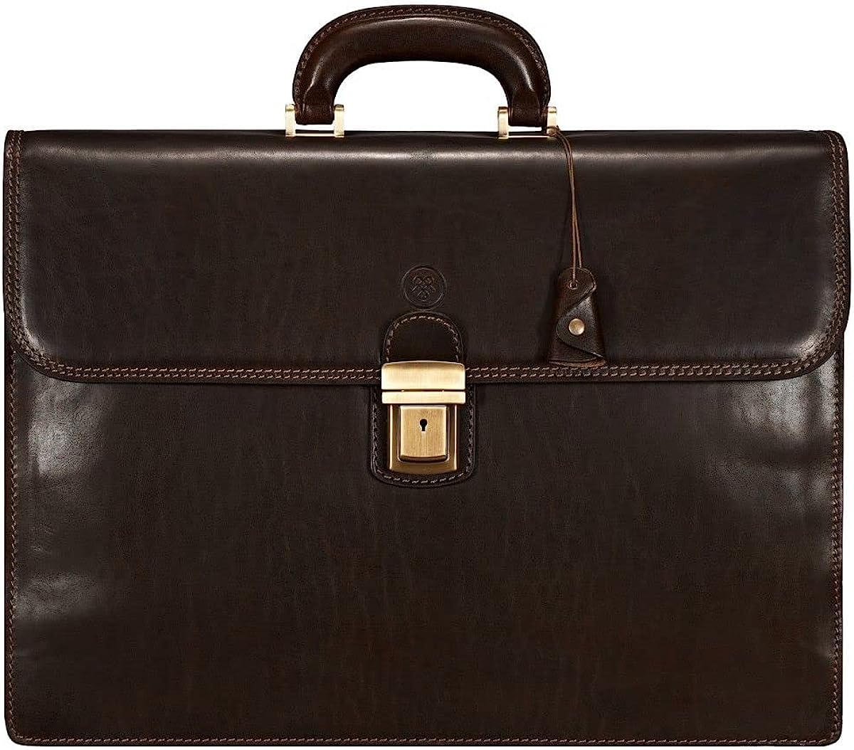 260106101935580_1 Maxwell Scott | Mens Luxury Leather 17" Laptop 3 Section Briefcase | The Paolo Large | Business Travel Bag - Image 1