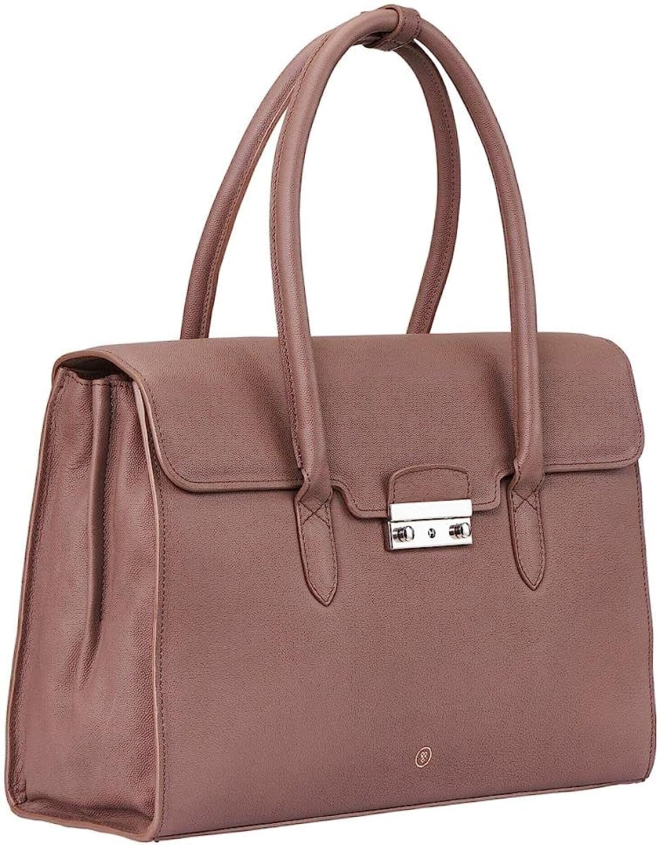 260106101935623_1 Maxwell Scott | Womens Luxury Quality Leather 15" Large Laptop Briefcase | The Fabia Taupe | Ladies Business Travel Bag - Image 1