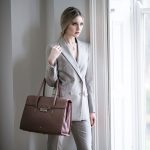 Maxwell Scott | Womens Luxury Quality Leather 15" Large Laptop Briefcase | The Fabia Taupe | Ladies Business Travel Bag - Image 7