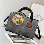 ZLXDP Winter Women's Tote Bag Chinese Style Retro Handbag Large Capacity Women's Shoulder Bag (Color : C, Size : 32(L)*24(H)*14(W) cm) - Image 3