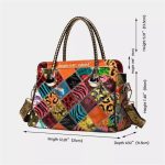 SHZBCDN Leather Bags Handbags Women's Printed Painted Tote Bags Women's Shoulder Bags (Color : A, Size - Image 2