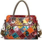 SHZBCDN Leather Bags Handbags Women's Printed Painted Tote Bags Women's Shoulder Bags (Color : A, Size - Image 4
