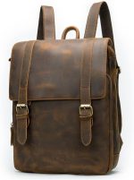 SDFGH Men's Backpack European and American Retro Men's Bag Large Capacity 14 Inch Laptop Travel Backpack (Color : A, Size : 35 * 27 * 8cm)