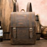 SDFGH Men's Backpack European and American Retro Men's Bag Large Capacity 14 Inch Laptop Travel Backpack (Color : A, Size : 35 * 27 * 8cm) - Image 2